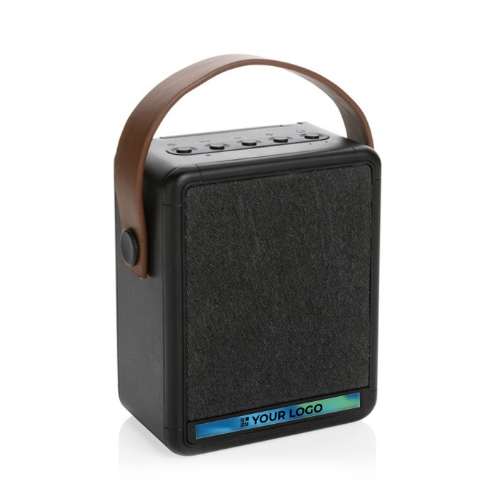 Enceinte sans fil avec panneau solaire, poignée et LED