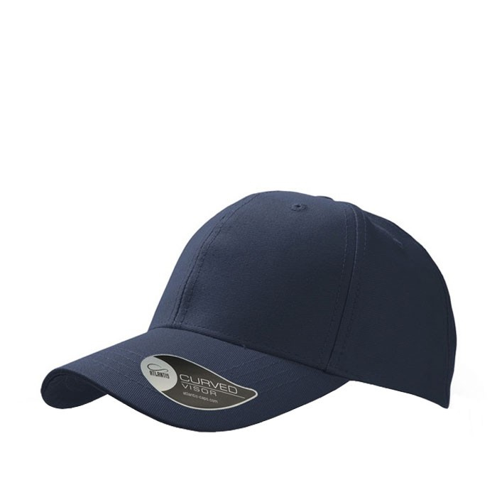 Casquette de baseball en sergé de coton avec fermeture velcro couleur bleu marine