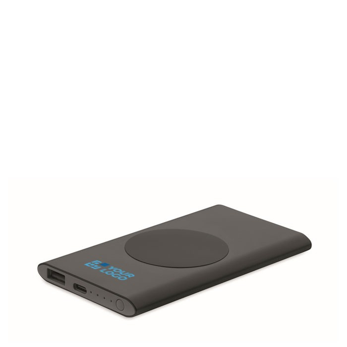 Chargeur sans fil rectangulaire en aluminium recyclé, 5.000 mAh