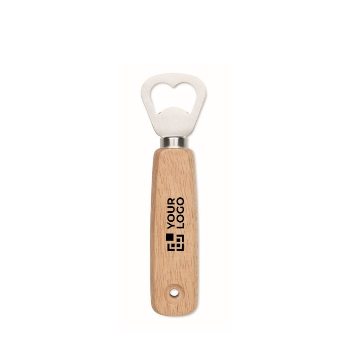 Décapsuleur en bois de caoutchouc avec trou pour accrocher