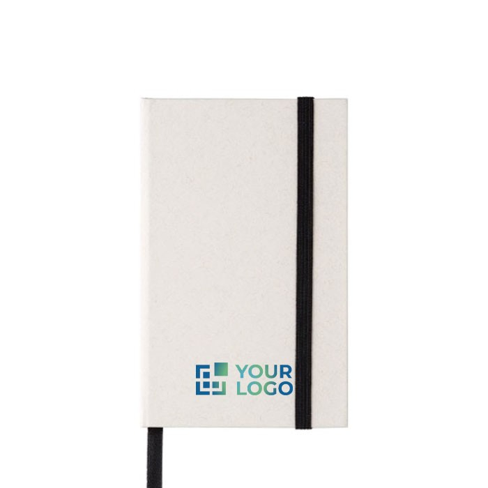 Carnet recyclé à couverture rigide élastique noir, pages rayées A6