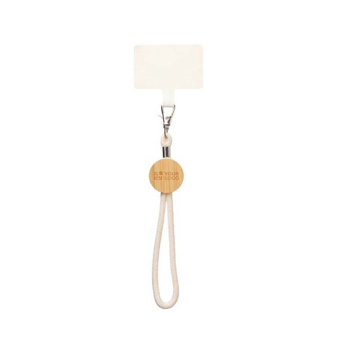Bracelet et porte-badge en corde de coton avec détail en bambou
