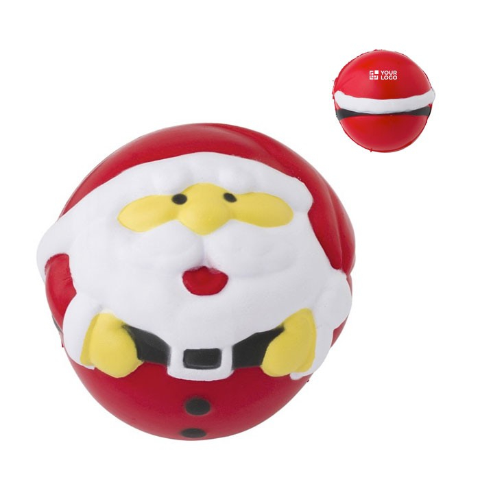 Balle anti-stress publicitaire en forme de Père Noël Santa