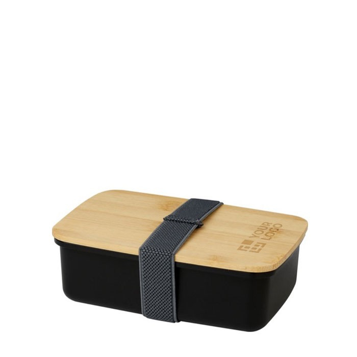 Boîte à lunch en plastique recyclé avec couvercle en bambou 500 ml
