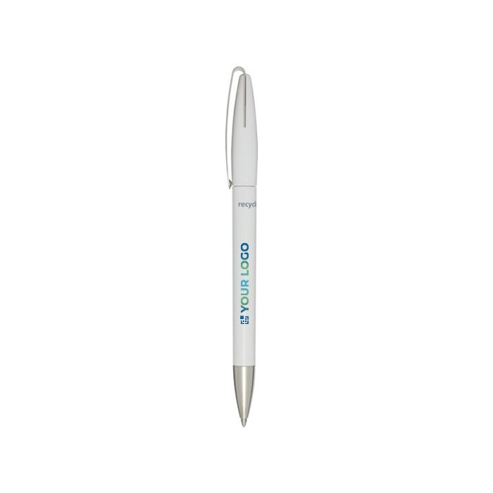 Stylo avec corps et clip en plastique recyclé encre bleue