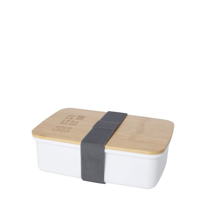 Boîte à lunch en plastique recyclé avec couvercle en bambou