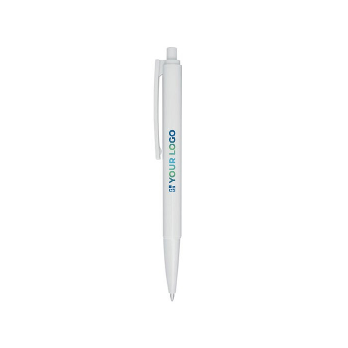 Stylo en plastique recyclé avec ressort en acier encre bleue