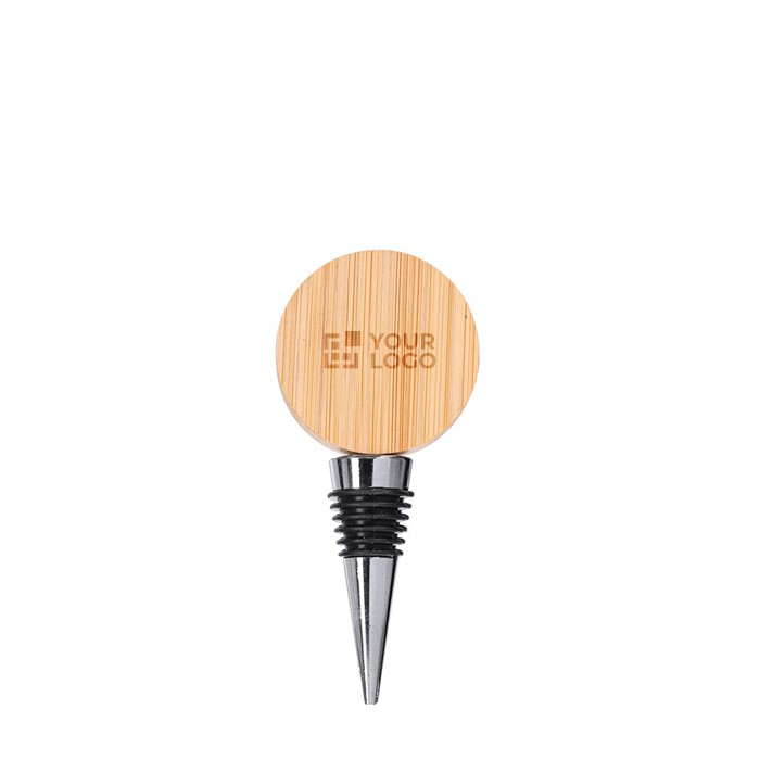 Bouchon pour bouteilles en bois, forme cercle, ouvre-bouteille intégré