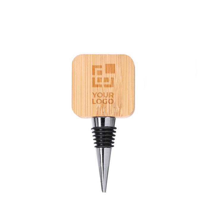 Bouchon pour bouteilles en bois carré avec un ouvre-bouteille intégré