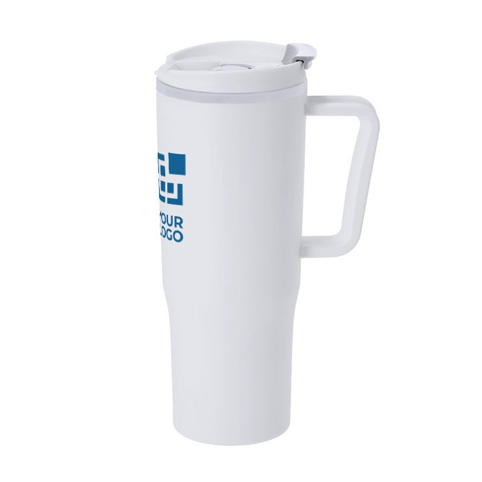 Gobelet isotherme en PP recyclé avec une poignée ergonomique, 800 ml