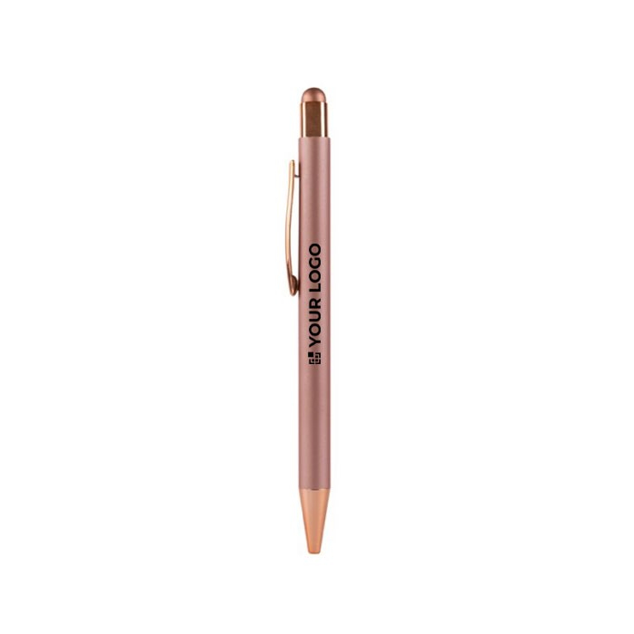 Stylo tactile en alu recyclé avec finition caoutchouc, encre bleue