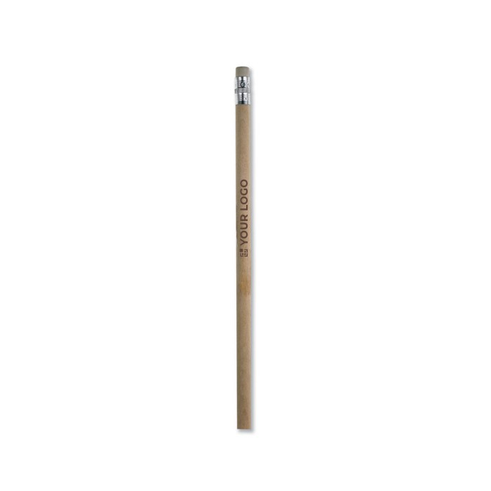 Crayon personnalisé économique avec gomme couleur blanc