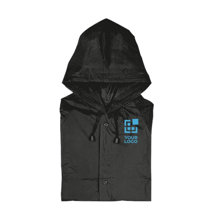 Imperméable personnalisé en plastique couleur noir