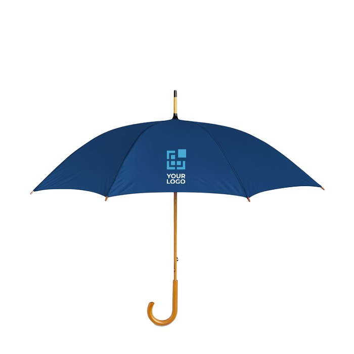 Parapluie personnalisé 23" avec manche en bois avec zone d'impression