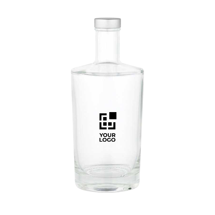 Bouteille en verre cylindrique à col étroit avec bouchon argenté 760ml