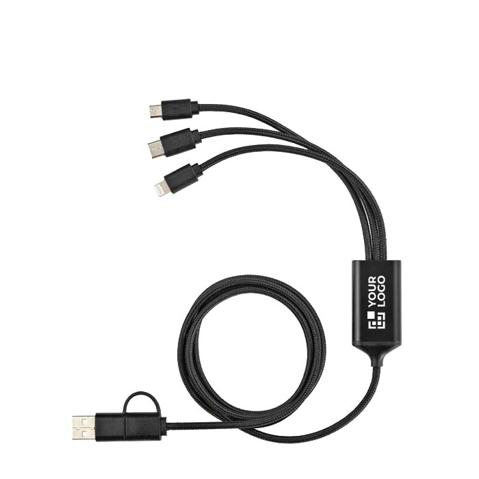 Câble de charge tressé 5-en-1 à connecteurs multiples 10W