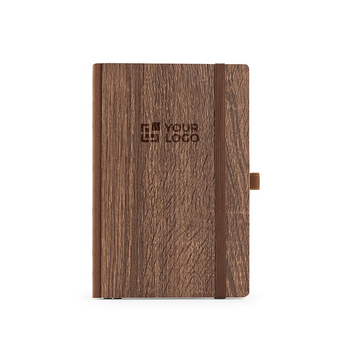 Carnet éco à couverture imitant le veinage du bois, A5, pages vierges