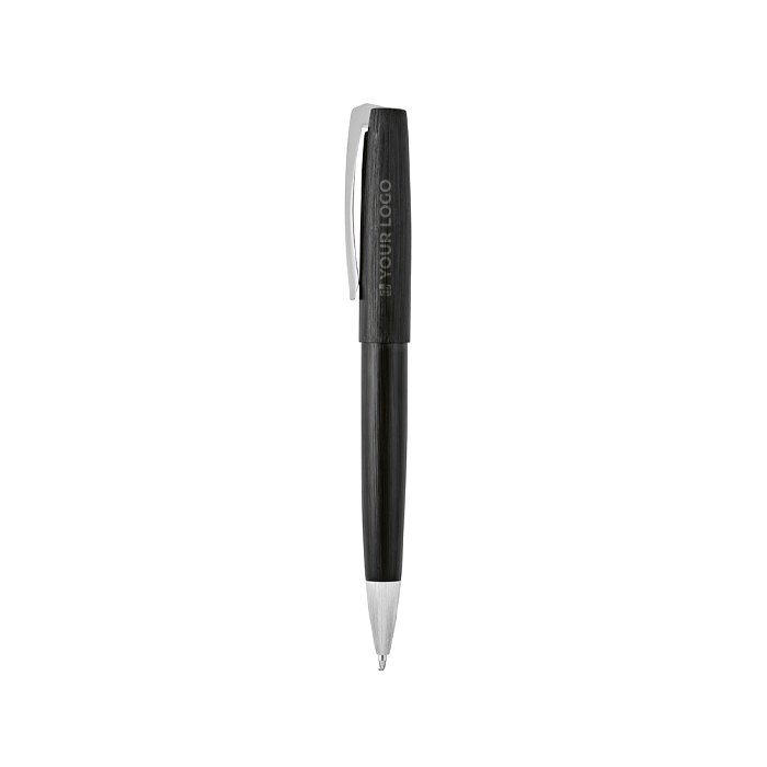 Stylo en aluminium recyclé avec mécanisme rotatif, encre noire