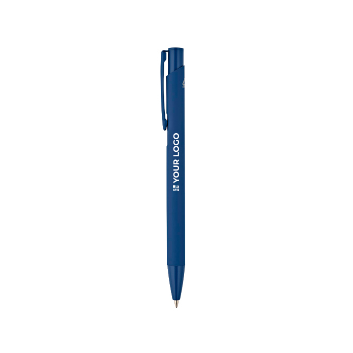Stylo en aluminium recyclé avec finition caoutchoutée et encre bleue