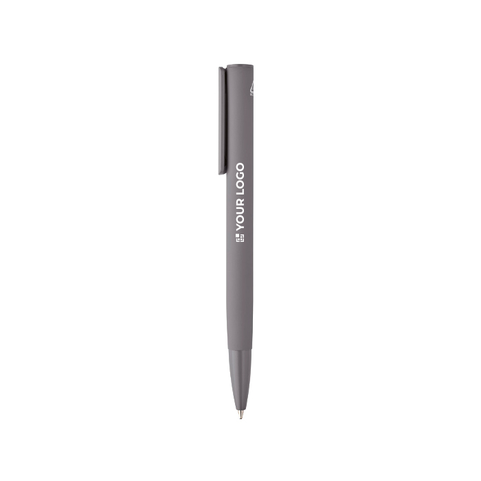 Stylo à bouton-poussoir en aluminium recyclé, finition brillante et encre bleue