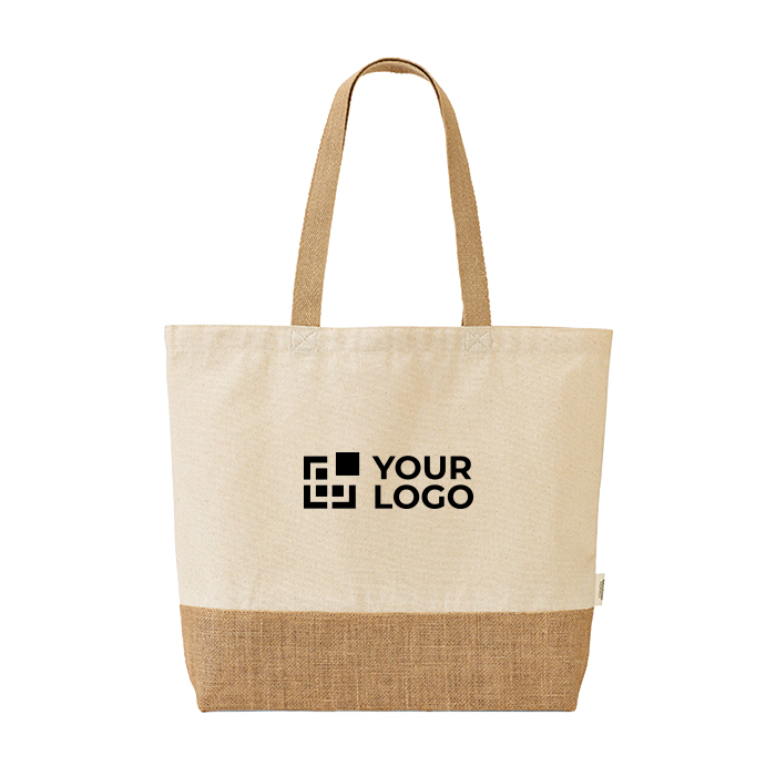 Sac en coton et polyester recyclés avec base en jute 220 g/m²