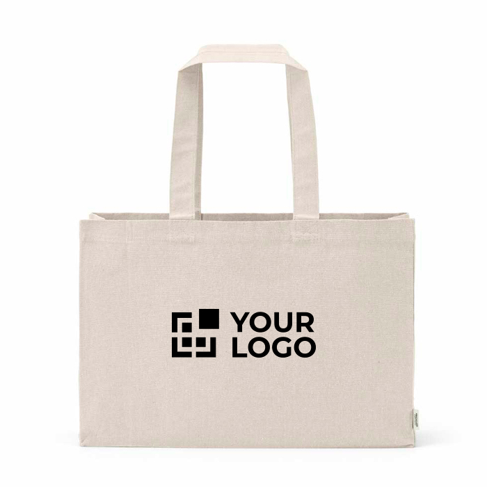 Sac de courses en coton écologique naturel à fond plat 280 g/m2
