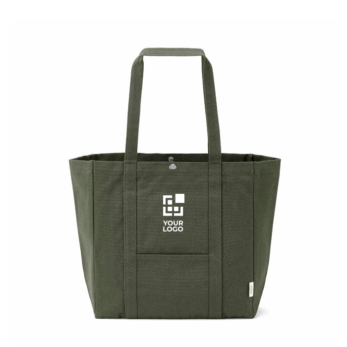 Sac shopping en coton recyclé avec fermeture à pression 360 g/m2