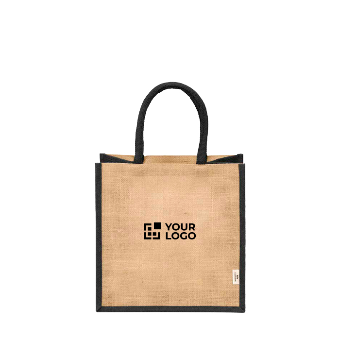 Sac de courses en jute laminé avec anses en coton 16L