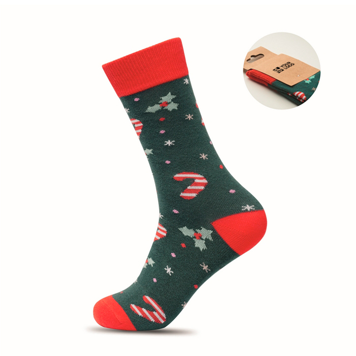 Paire de chaussettes de Noël avec étiquette à personnaliser