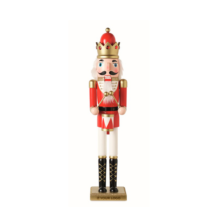 Figurine casse-noisette décorative en bois avec base stable