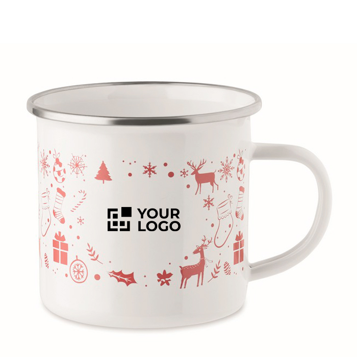 Tasse en métal émaillé au style de Noël, en boîte individuelle 300 ml