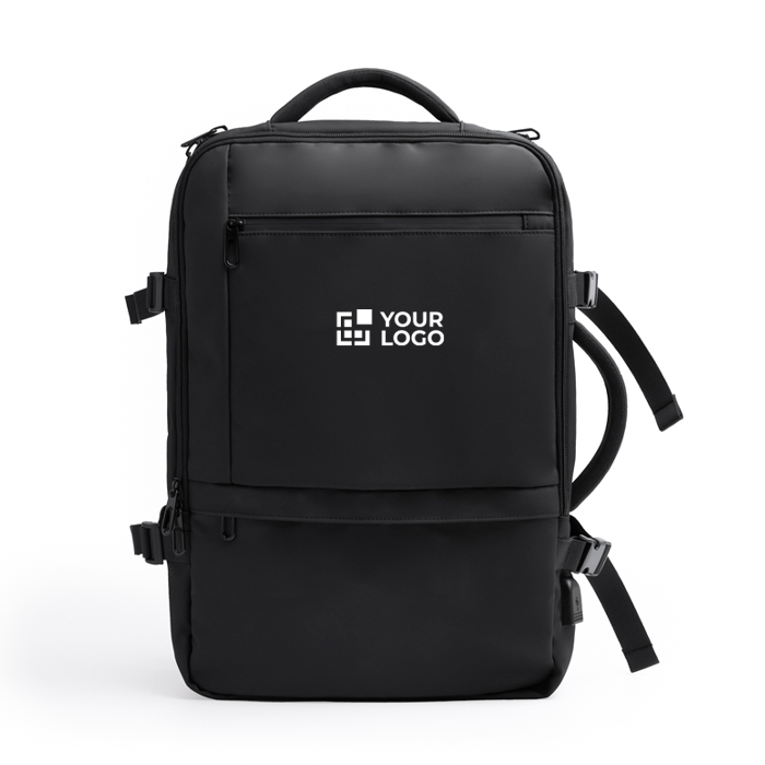 Sac à dos de voyage en cuir PU extensible avec poche pour PC 17’’