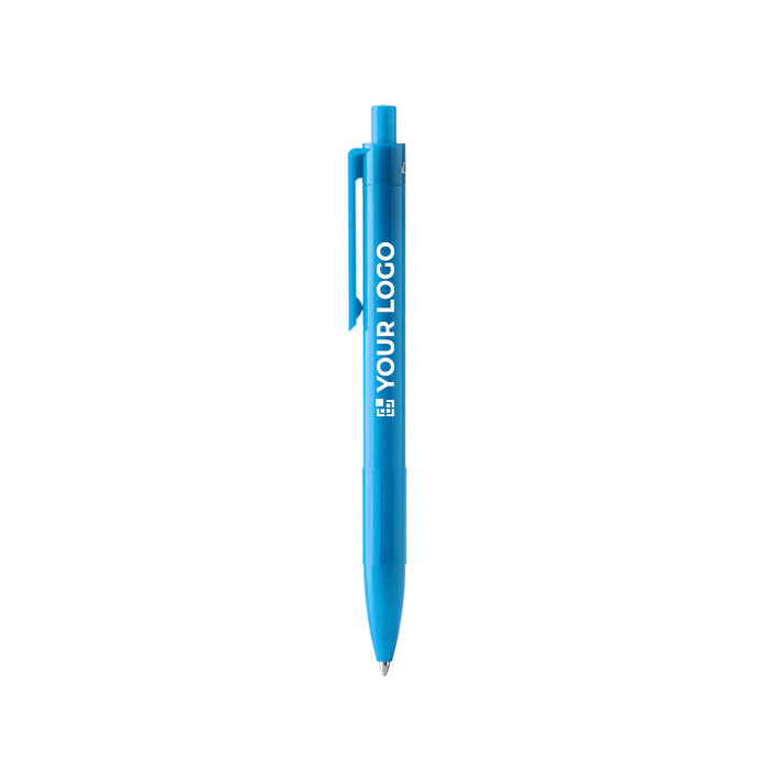 Stylo à bille en plastique recyclé avec clip assorti, encre bleue
