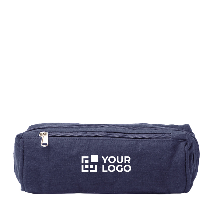 Trousse de toilette en coton recyclé avec poche extérieure 300 g/m²