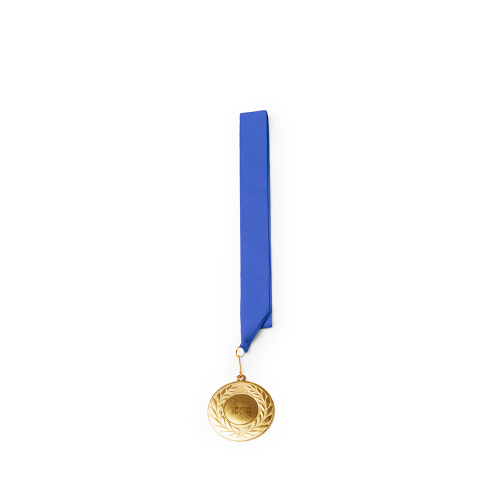 Médaille en métal avec ruban en polyester et mousqueton Ø 5 cm