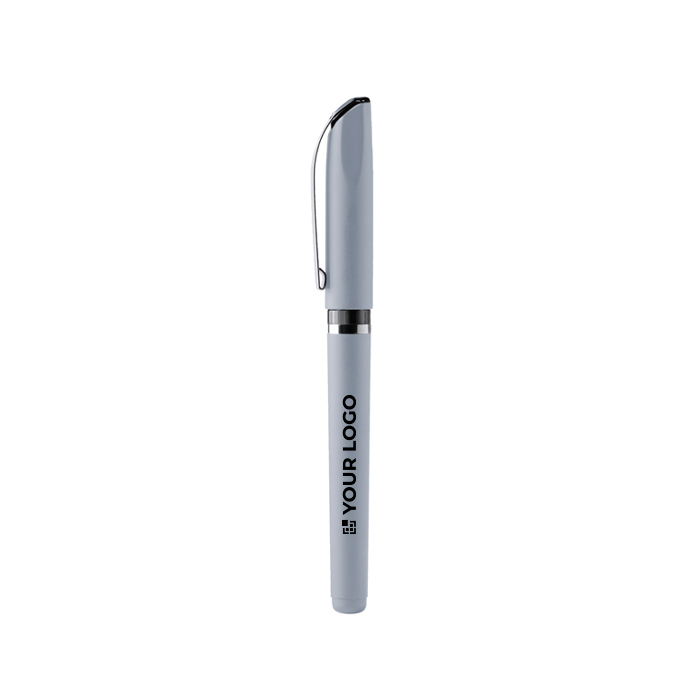 Stylo roller en plastique à finition mate et encre gel bleue