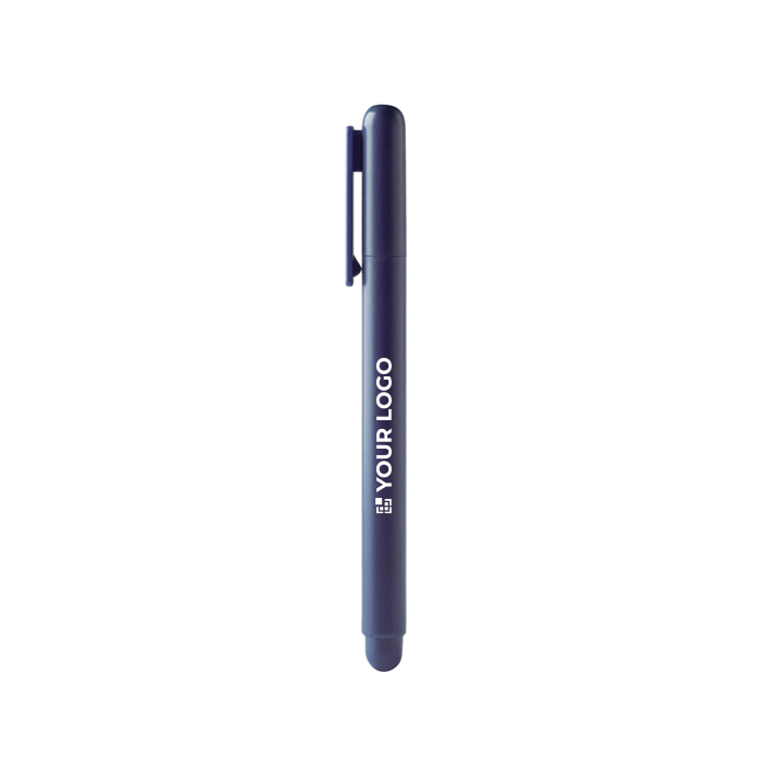 Stylo roller en plastique avec capuchon et clip assortis, encre bleue