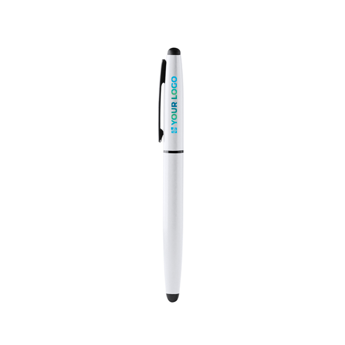 Stylo roller en aluminium recyclé avec embout tactile, encre bleue
