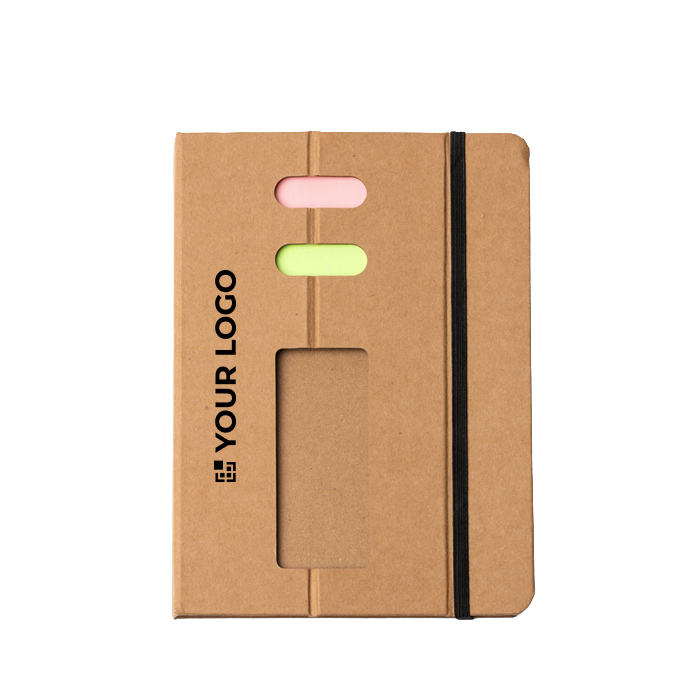 Bloc-notes en carton recyclé avec support pour smartphone A5 et feuilles lignées