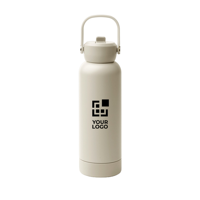 Bouteille en acier inoxydable recyclé à double paroi avec poignée et paille 730ml