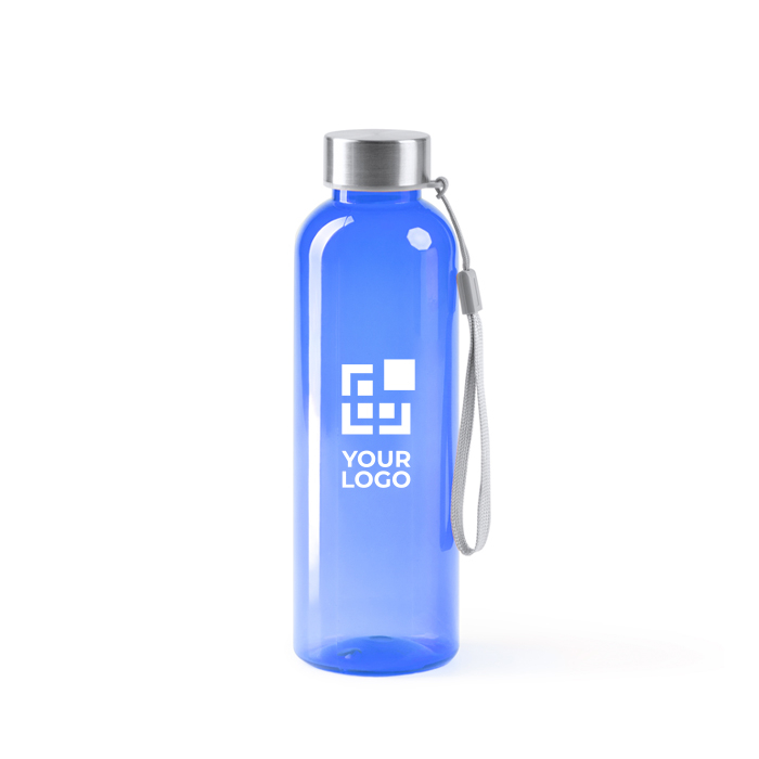 Gourde en RPET avec corps translucide et sangle de transport 600ml