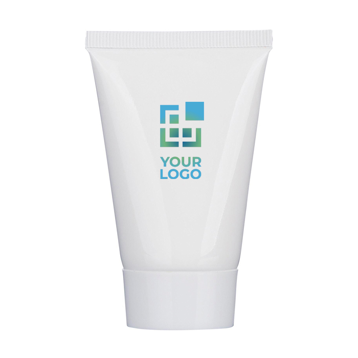 Crème solaire SPF30 parfum vanille dans tube blanc