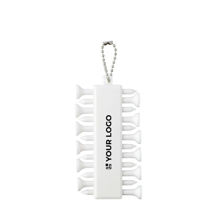 Set de 12 tees de golf en plastique recyclé avec cordon métallique