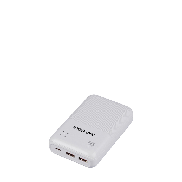 Batterie externe en plastique recyclé avec charge rapide 20 000 mAh