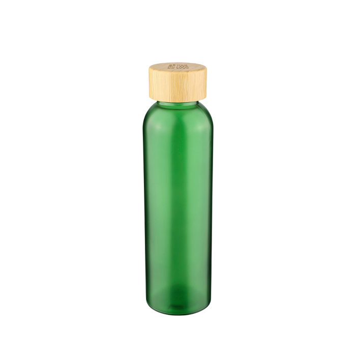 Gourde en verre dépoli coloré avec bouchon à vis en bambou 500 ml