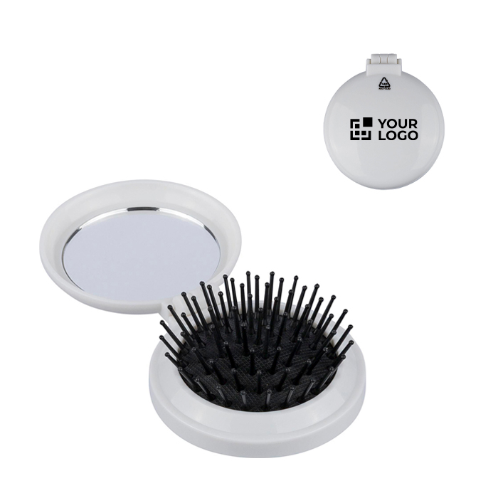 Étui rond de poche avec miroir et brosse inclus