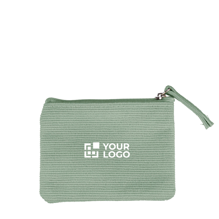 Porte-monnaie en velours personnalisable avec fermeture éclair