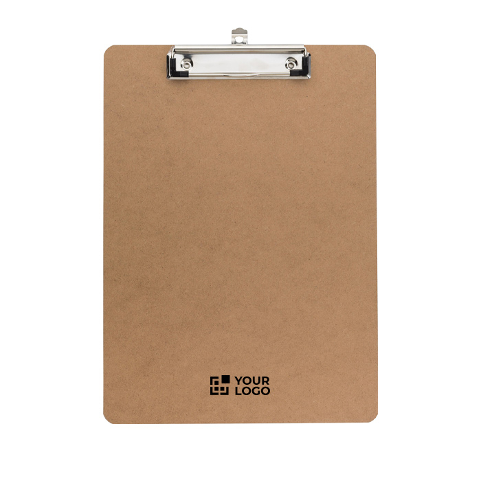 Porte-bloc A4 en bois recyclé avec clip métallique robuste