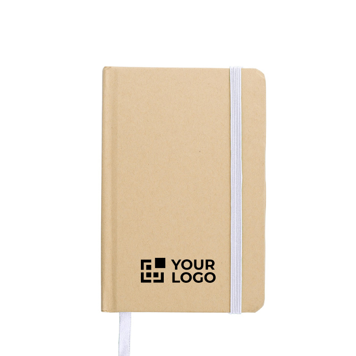 Carnet A6 en carton recyclé avec marque-page et pages lignées