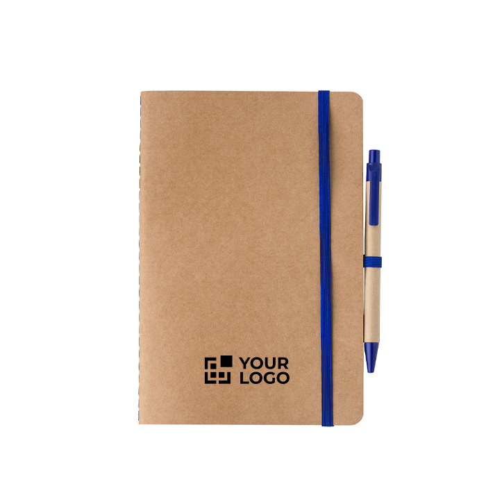 Carnet A5 en carton recyclé avec stylo et pages blanches